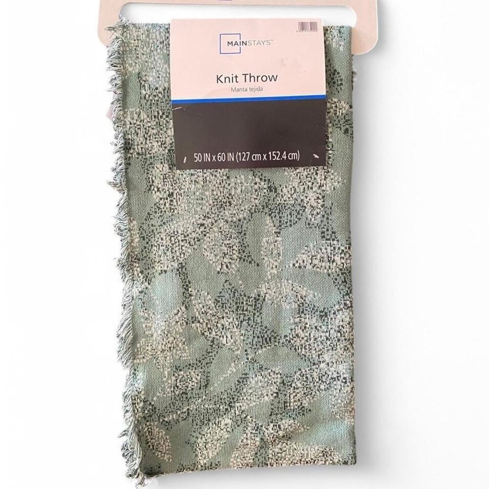 Mainstays Green Knit Throw Blanket 50x60 New in Package